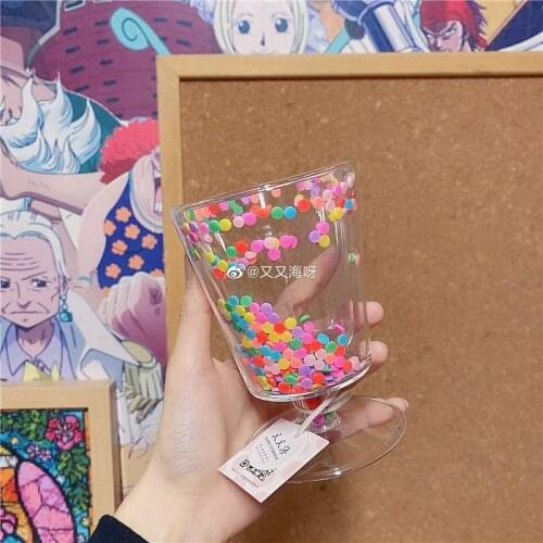 Unique Drinking Vintage Glass Cups Nordic Heat Resistant Double Wall Glass Cup Tall Goblet Copos De Vidro Kitchenware EF50GC