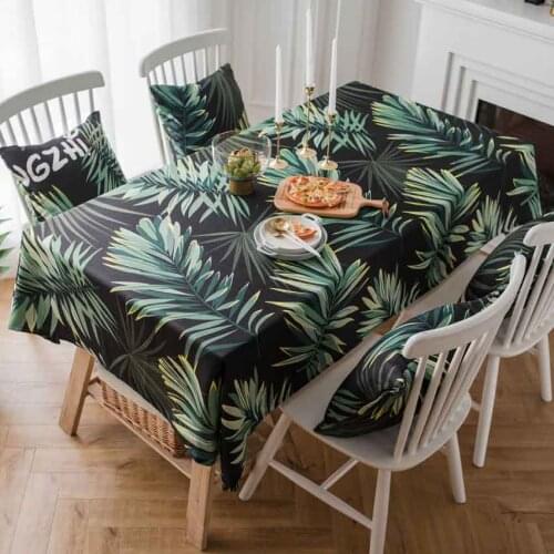 Thicken Printed Brick Green Leaves Tablecloths Dustproof Cushion Cover Photography Cloth Decor Dining Bedside Table Writing Desk