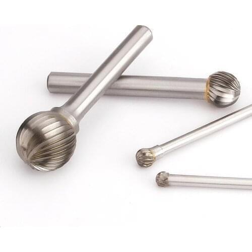 Alloy Rotary File 1Pcs Round D-type Single slot Tungsten Steel Wood Carving Grinding Head Hard Metal Milling Cutter