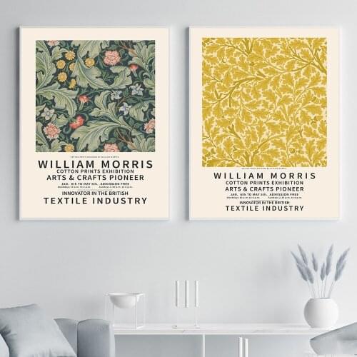 William Morris Museum Exhibition Posters Canvas Painting Gallery Wall Art Prints Vintage Pictures for Living Room Home Decor