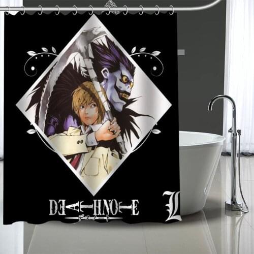 Death note Custom Pattern Polyester Bath curtain Waterproof Shower Curtains DIY Bath Screen Printed Curtain for Bathroom