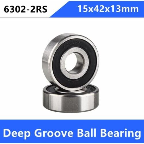10pcs/lot high quality 6302-2RS S6302-2RS rubber sealed stainless steel deep groove ball bearing 6302 S6302 2RS RS 15x42x13mm