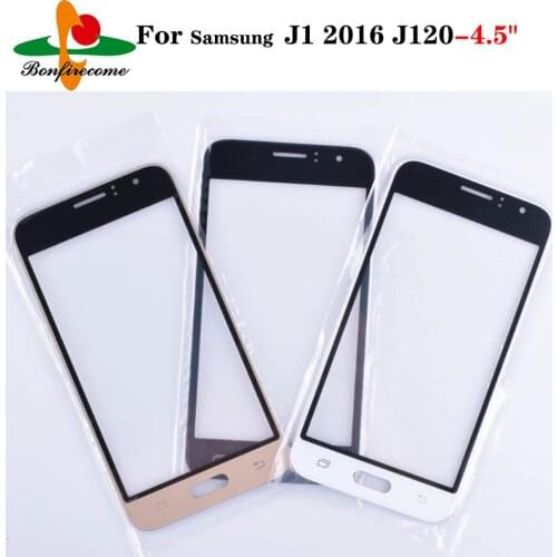 10Pcs\lot Front Panel For Samsung Galaxy J1 2016 J120 J120F J120M J120H Touch Screen Sensor LCD Display Digitizer Glass Cover