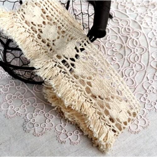 2 Meters Cotton Tassel Applique Curtain Accessories Lace Trim Diy Decoration Cotton Fringe Lace Fabric 5.5cm Width