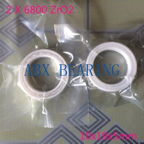 2pcs/lot 6800 61800 ZrO2 full ceramic deep groove ball bearing 10x19x5mm 61800 bearing