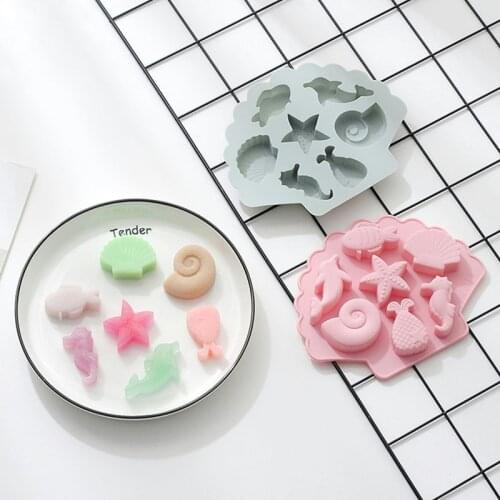 3D creative marine fish sea horse shape silicone cake mold baking tools chocolate ice cube tray mold
