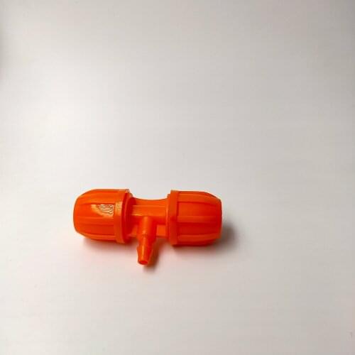 4pcs Orange Irrigation Tee 8/12mm hose to 4/7mm hose reducing tee barb 3way hose thread lock barbed connector