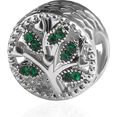 HPXmas Wholesale 5pcs/lot Tree Spacer Beads DIY Metal Bead Charm Micro Pave CZ Skeleton Beads for Woman Bracelets Making