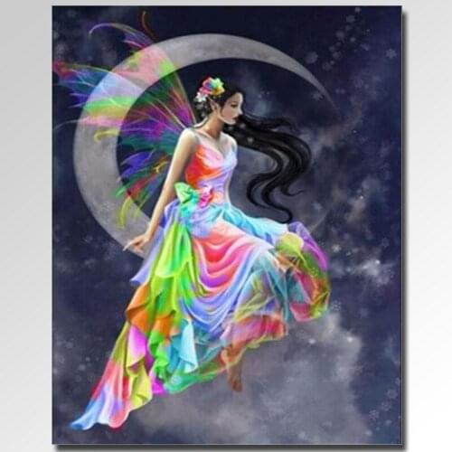 5D DIY Diamond Embroidery fairy goddess Diamond Mosaic Home Decor full Resin Diamond Painting Luna Home Decoration