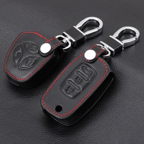Car styling,Black Leather 3 Buttons Remote Car Key Case Cover FOB For LADA Priora Sedan sport Kalina Granta Vesta X-Ray XRAY