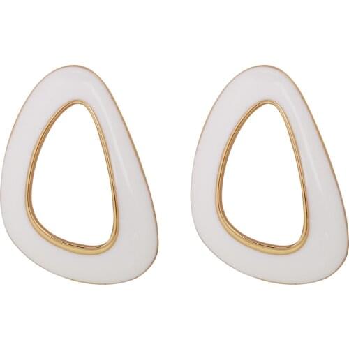 White Stud Earrings for Women Girl Bohemian Geometry Earrings Boho Wedding Party Cute Fashion Jewelry Dropping oil