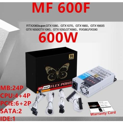 New PSU For Dianjipa Full Module 80plus Gold AIO ITX FLEX POS NAS Small 1U K39 K17 K30 A4 S3 G5 Rated 600W Power Supply MF 600F