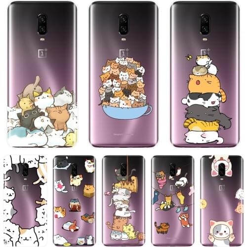 Phone Case Silicone For OnePlus 6 6T 5 5T 3 3T Kawaii Cat Japan Cute Cartoon Funny Soft Back Cover For One Plus 3 3T 5 5T 6 6T