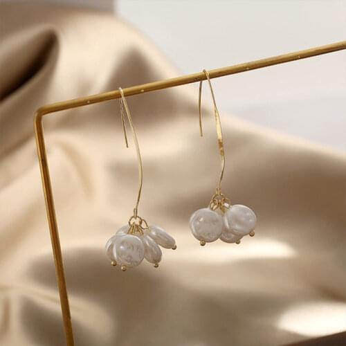 Pearl Long Earrings Fashion Accessories For Women Jewelry Wholesale A Lot Of Statement Fall Earrings 2020 Korea Druzy Dangle Ear