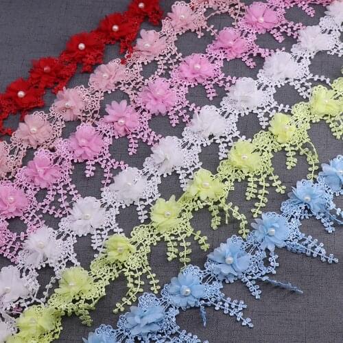 H004 chiffon Soluble Polyester Lace Trim Knitting Wedding Embroidered Diy Handmade Patchwork Ribbon Sewing Supplies Crafts