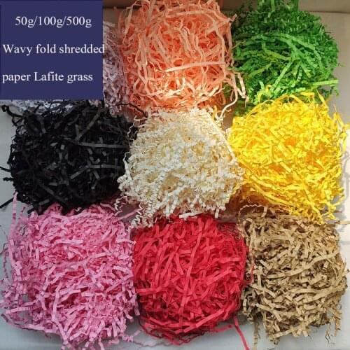 Shredded Paper Wavy Fold Paper Lafite Wedding Gift Box Decor Raffia Grass Gift Box Filler Fruit Packaging Shockproof Filling