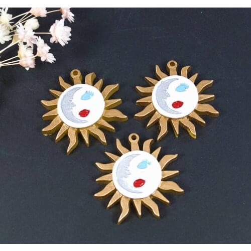 10pcs Tarot Card Resin Sun Game Magical Divination Charms DIY Accessory for Necklace Pendant
