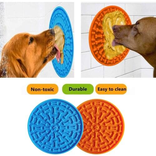 New Pet Lick Mat Suction Cup Relieving Anxiety Dog Licking Pad Silicone Cat Slow Feeder Bathing Mat Training Treat Dispensing