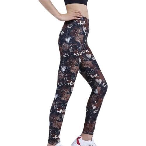 VIIANLES Love Letter Colorful Printing Leggings Women Outdoor Workout Sporting Elastic Breathable Fitness Leggings Sportswear