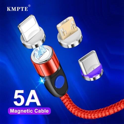 5A Magnetic Type C Cable For iPhone Samsung Android Fast Charging Micro USB Magnetic Charger USB Cable Mobile Phone Cord Wire