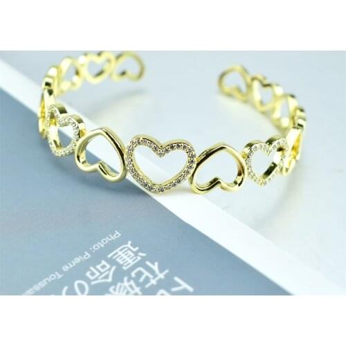 Fashion Clay Shiny CZ Crytal Infinity Heart-shaped Bracelet Bangle Women Men Lover Bangles for Wedding Party Jewelry Gift