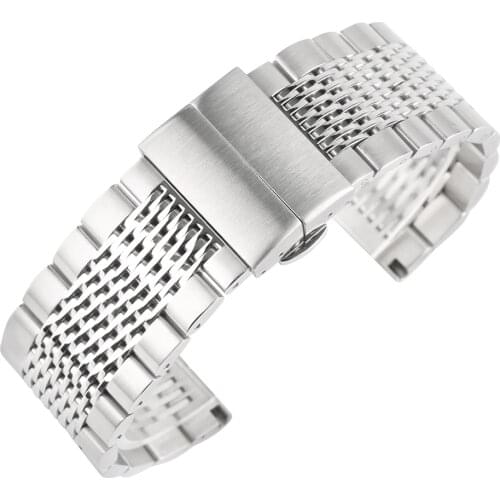 Fashion Male Stailess Steel 22mm Bracelet Strap Watchbands Quick Release 2 Spring Bars Men High Quality Casual Replacement Band