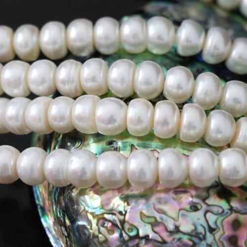 Trendy natural freshwater white pearl abacus beads 9-10mm party weddings fine jewelry making 15inch B1391