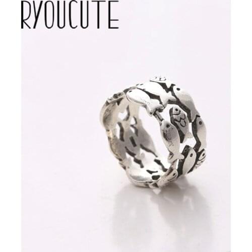 New Arrival Silver Color Fish Rings For Women Ladies Adjustable Rings Vintage Jewelry
