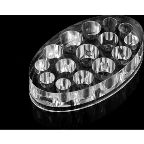 15 Holes Oval Acrylic Pigment Cup Permanent Tattoo Makeup Ink Cup Microblading Pigment Cups Stand Ink Holder Tattoo Accessories
