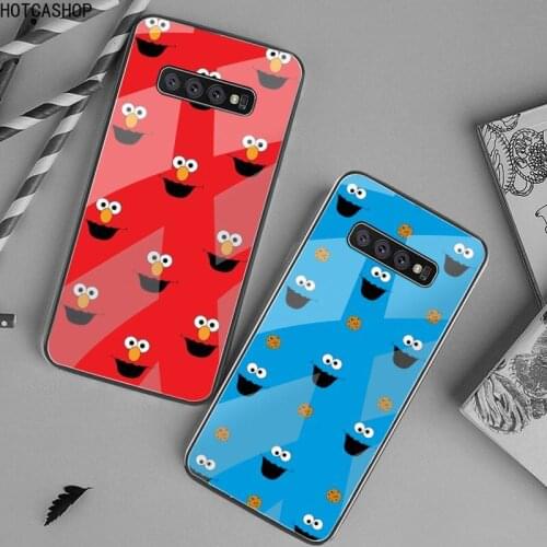 Kaw ELMO Cookie Couple Phone Case Tempered Glass For Samsung S20 Plus S7 S8 S9 S10 Plus Note 8 9 10 Plus
