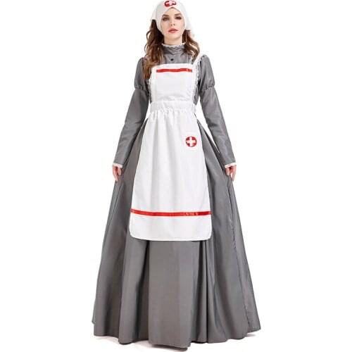 Florence Nightingale Night Watchman Nurse Uniform Dress Cosplay Costume Suit for Girls Woman Maid Party Stage Costumes