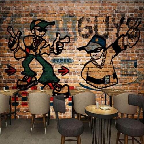 Custom photo wallpaper Europe America nostalgia hip hop art street graffiti bar KTV backdrop mural high quality wallpaper