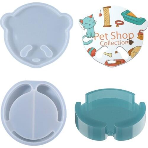 DIY Crystal Epoxy Mold Creative Panda Face Storage Coaster Base Home Dining Plate Mat Silicone Product Model Wholesale
