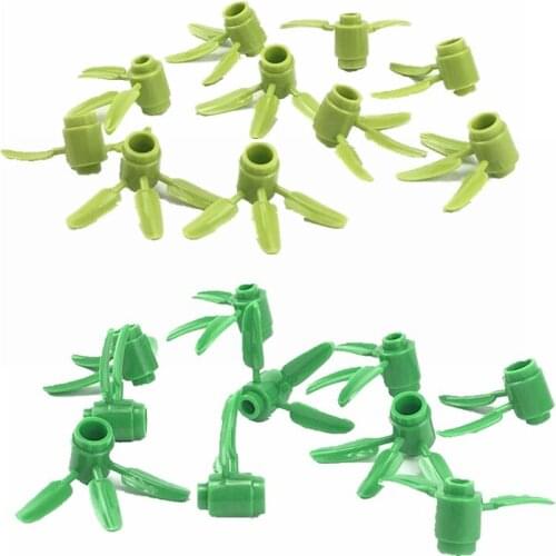 Single Sale 10PCS MOC Parts Digital Building Blocks Children DIY Toy Childrens Educational Gifts Bamboo Leaves Block Parts MOC