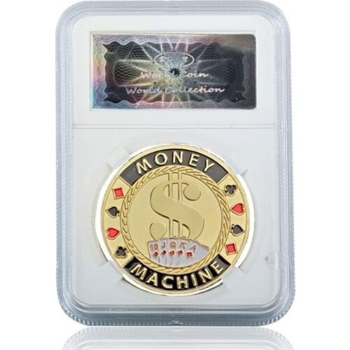 Royal Straight Flush Entertaining 3D Poker Chip Colorful Casino Metal Coin W/ Acrylic Display