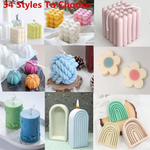 New Arrival Love Heart Shape Candle Mould Cube Aromatherapy Molds Soy Wax Silicone moulds DIY Crafts Ornament Soap Molds