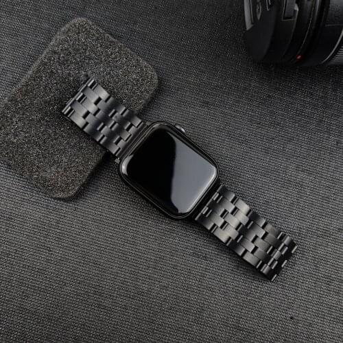 Heavy bracelet for apple watch 44mm 42mm band stainless steel Metal strap for iwatch se apple watch 6 5 4 40mm 3 38mm wristbands