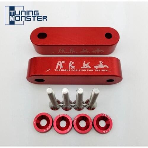 Tuning Monster Billet Aluminum Racing Hood Vent Spacer Risers with 4pcs fender washers For Honda Civic 92-95 EG / 96-00 EK