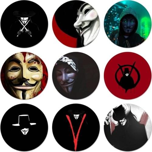 V-Vendetta Mask Icons Pins Badge Decoration Brooches Metal Badges For Backpack Decoration
