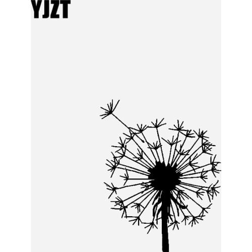 YJZT 12.6CM*15.8CM Dandelion Design And Decoration Car Sticker Vinyl Decal Black/Silver C23-0772