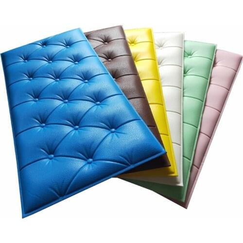 Waterproof 3D Wall Stickers Self-adhesive PE 4MM Wallpaper Wallstickers Anti-collision Tatami Wall Pad for Kids Bedroom Decor