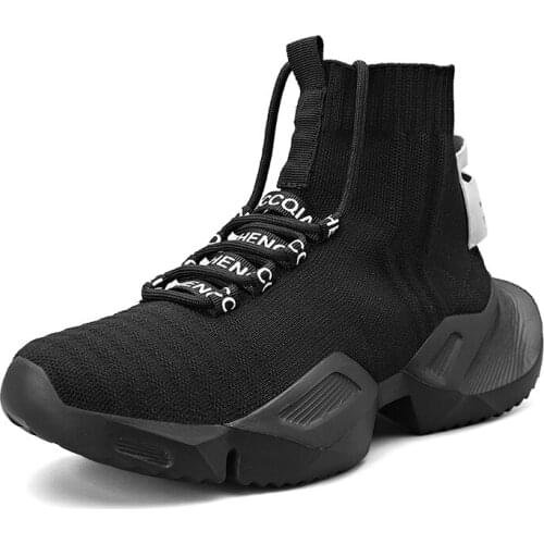High Top Mens Sports Sock Chunky Sneakers Men Thick Bottom Training Shoes Outdoor Running Footwear Big Size Zapatillas Hombre