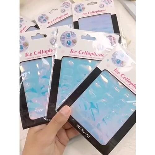 X Pre-Cut Nail Shapes Aurora Film Sheet for Ice Nails 10 Shapes AURORA FILM SHEETS FOR ICE 1pc 2021 NEW Aurora Film Sticker