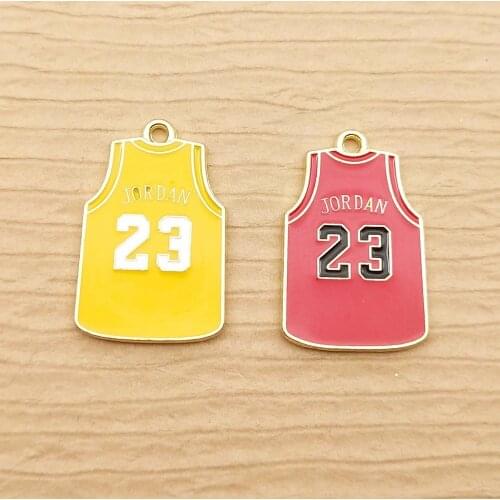 10pcs 15x24mm basketball clothes enamel charm for jewelry making and crafting fashion earring pendant bracelet necklace charms