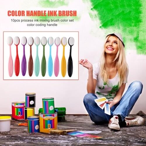 10pcs Colorful Ink Brush Smooth Blending Brushes Drawing PaintingBrushes Kit For Scrapbooking Cards Making Ink Applicati Kits