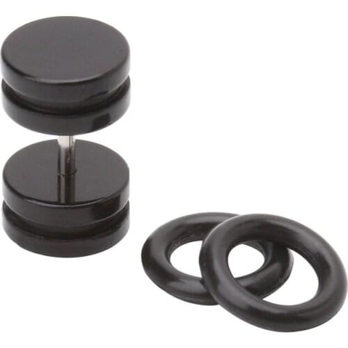 2pcs 18G (1.2mm) Ear Studs 00G (10mm) Acrylic Fake Ear Plug Taper Stretcher E56A