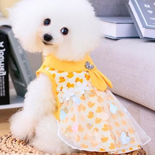 Thin Summer Cat Dog Dress Gauze Pet Costume Cute Skirt for Small Dog Clothes Yorkshire Bichon Corgi Teddy Poodle Schnauzer Dress