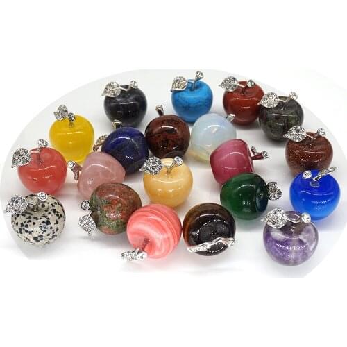 35mm Gemstone Simulation Apple Healing Crystal Home Decoration Natural Stone Carving Room Decoration Christmas Birthday Gift