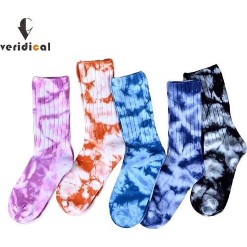 5 Pairs/Lot Colorful Men Happy Socks Cotton Street Fashion Bold Lines Tie-Dye Breathable Novelty Party Dress Long Socks Hot Sell