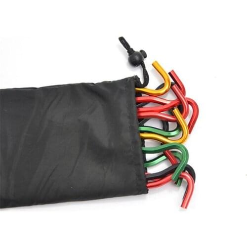 5pcs 7-shaped Aluminum Alloy Tent Nail Outdoor Camping Color Tent Pegs Stakes Hook Pin High Strength Wind Rope Ground Nail